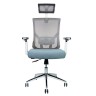 Кресло офисное Гарда SL Grey сетка/ткань (каркас белый)