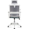 Кресло офисное Бит Grey (белый пластик/сетка/ткань)
