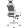 Кресло офисное Бит Grey (белый пластик/сетка/ткань)