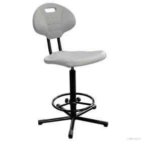 Кресло на винтовой опоре КР10-2 полиуретан серый (каркас черный)