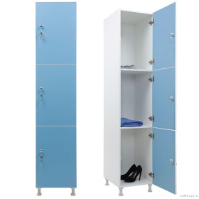 Шкаф для раздевалок ЛДСП WL 13-40 (голубой/белый)