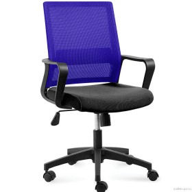 Кресло для персонала Бит LB Blue (каркас черный) сетка