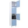 Шкаф для раздевалок ЛДСП WL 14-40 (голубой/белый)