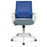 Кресло для персонала Бит LB Blue (каркас белый) сетка