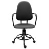 Кресло с подлокотниками КР14 экокожа цвет черный (каркас черный)