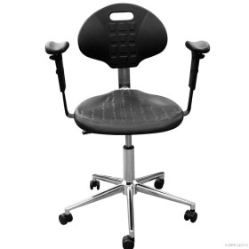 Кресло КР12/П с подлокотниками (газлифт, полиуретан цвет черный)