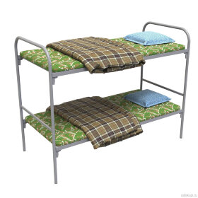 Комплект: кровать 2-ярусная, матрас, подушка, одеяло (Олимп-2)