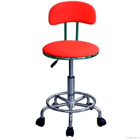 Стул-кресло лабораторное КР04 (экокожа цвет красный)