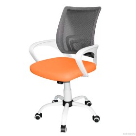 Кресло медицинское КР08 (спинка сетка / сиденье экокожа цвет оранжевый)