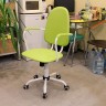 Кресло КР14(1) газлифт (обивка экокожа цвет зеленый) подлокотники экокожа