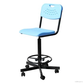 Лабораторный стул винтовой высокий КР20(В) (пластик, опора)