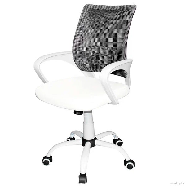 Кресло медицинское КР08 (спинка сетка / сиденье экокожа цвет белый)