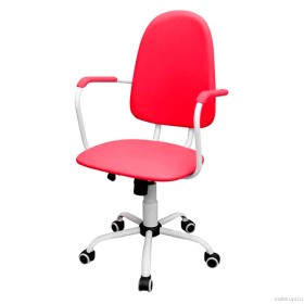 Кресло КР14(1) газлифт (обивка экокожа цвет красный) подлокотники экокожа