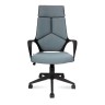 Кресло офисное IQ Grey/blue (каркас черный, ткань)