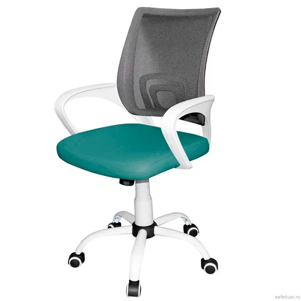 Кресло медицинское КР08 (спинка сетка / сиденье экокожа цвет зеленый)
