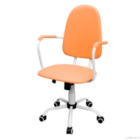 Кресло КР14(1) газлифт (обивка экокожа цвет оранжевый) подлокотники экокожа