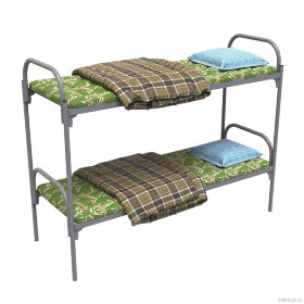 Комплект: кровать 2-ярусная, матрас, подушка, одеяло (Эконом-2)