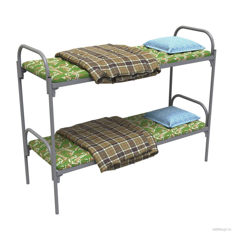 Комплект Эконом-2 1900×700 мм: кровать двухъярусная, матрас, подушка, одеяло