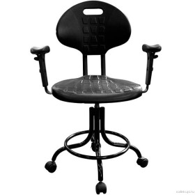 Кресло с подлокотниками на винтовой опоре КР10-1 (каркас черный)