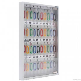Ключница AIKO KEY-40 G (50x35x4 см) стеклянная дверца, 40 ключей