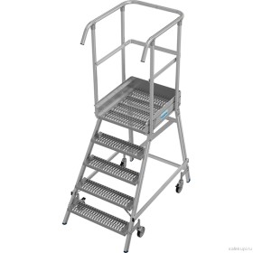 Односторонняя передвижная лестница с платформой Stabilo 1х5 821393 (ступени с рифлением R13)