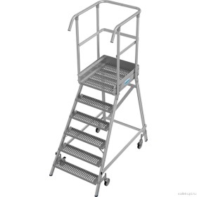 Односторонняя передвижная лестница с платформой Stabilo 1х6 821409 (ступени с рифлением R13)