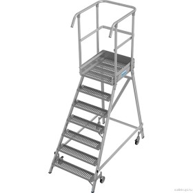 Односторонняя передвижная лестница с платформой Stabilo 1х7 821416 (ступени с рифлением R13)