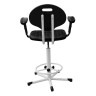 Кресло КР10-2 с подлокотниками (полиуретан цвет черный) каркас белый
