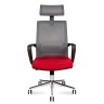 Кресло офисное Интер Red (хром) сетка
