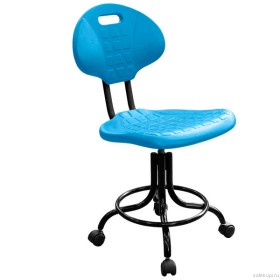 Стул-кресло на винтовой опоре КР10-1 полиуретан цвет голубой