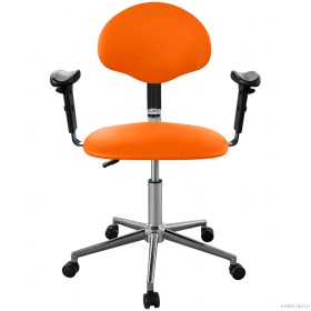 Кресло с подлокотниками КР12/П обивка экокожа (цвет оранжевый)