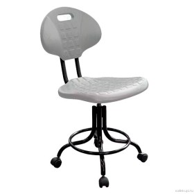 Стул-кресло на винтовой опоре КР10-1 полиуретан цвет серый