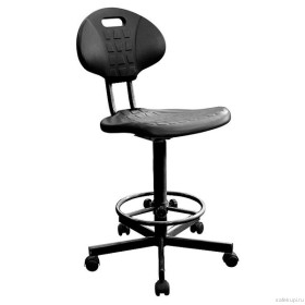 Стул-кресло винтовая опора КР10-2/К (полиуретан цвет черный, каркас черный)